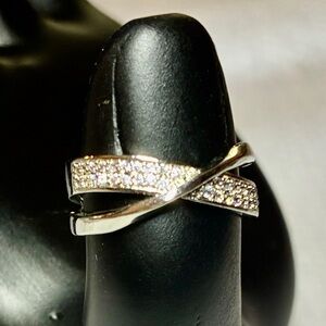 White Sapphire Cubic Zirconia in a 9.25 Sterling Silver Infinity Band